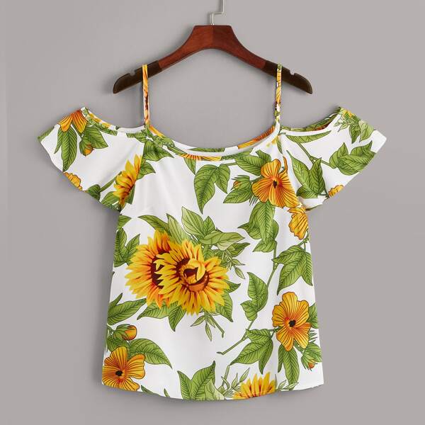 

Sunflower Print Cami Blouse