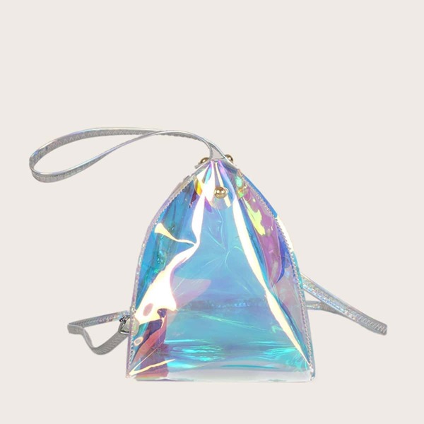 

Minimalist Iridescent Satchel Bag, Multicolor