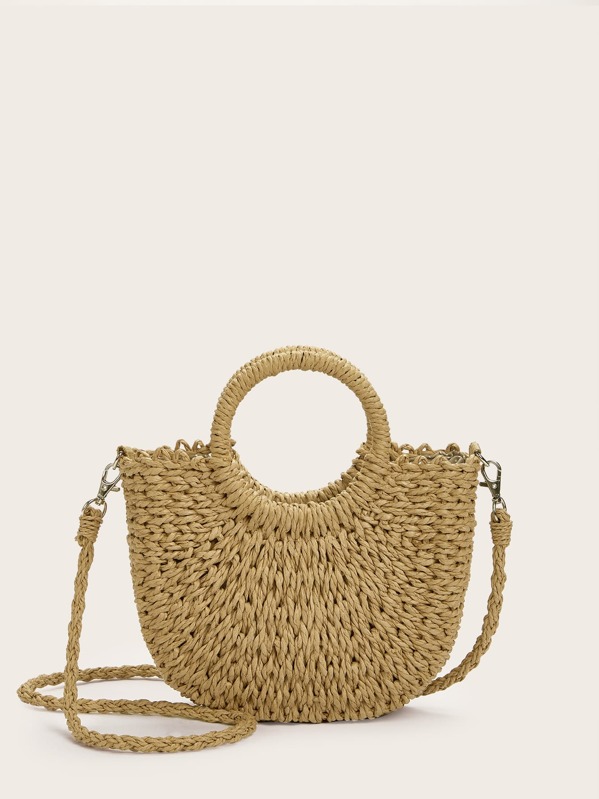 

Straw Plaited Bag, Brown