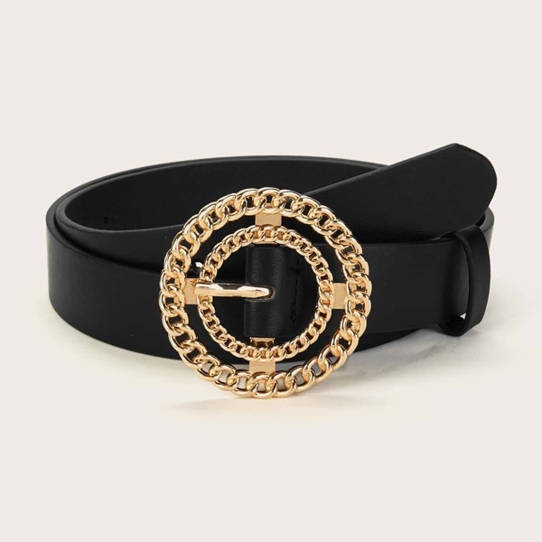 

Chain Shaped Round Buckle Belt