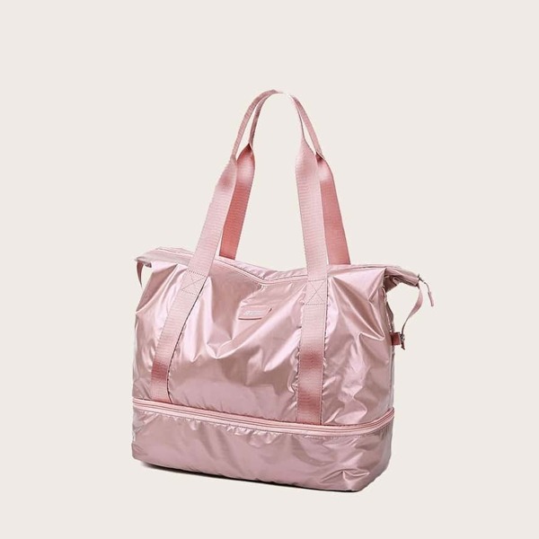 

Minimalist Pocket Side Tote Bag, Baby pink