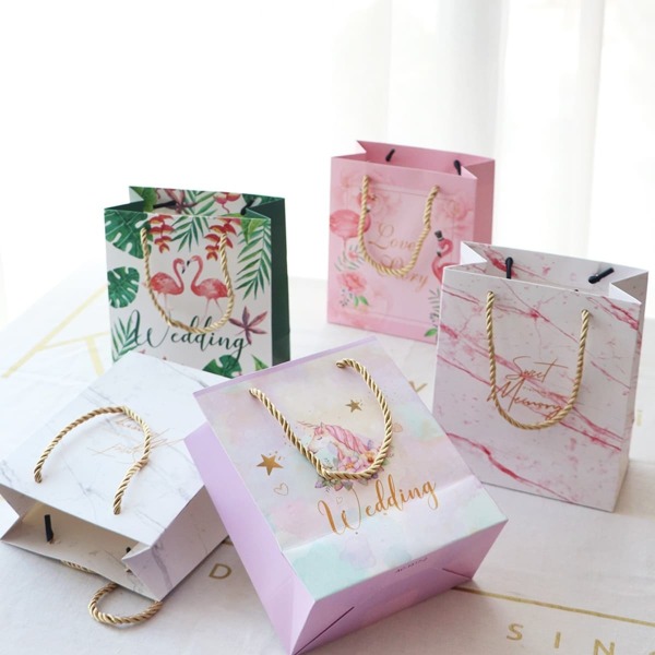 

Flamingo & Unicorn Print Paper Bag 5pcs