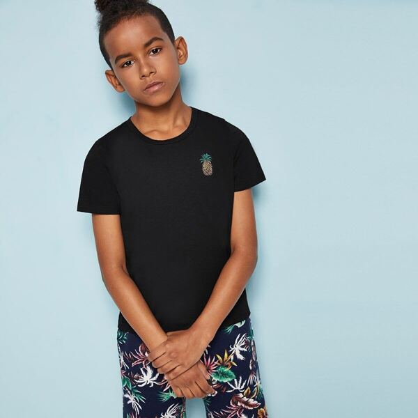 

Boys Short Sleeve Pineapple Print Tee