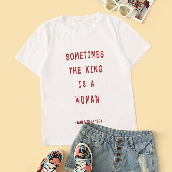 

Slogan Print Tee