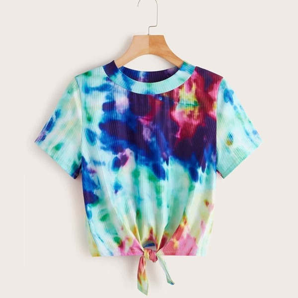 

Tie Dye Knot Hem Tee