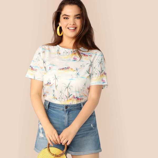 

Plus Landscape Print Tee