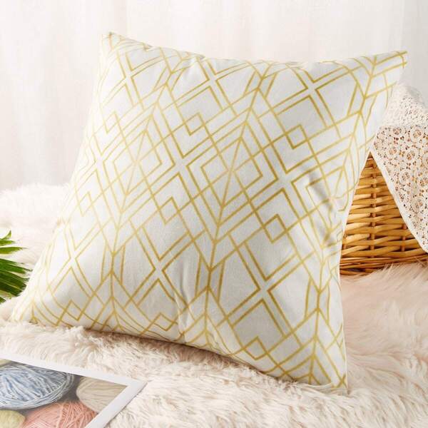 

Geometric Pattern Print Cushion Cover, Multicolor