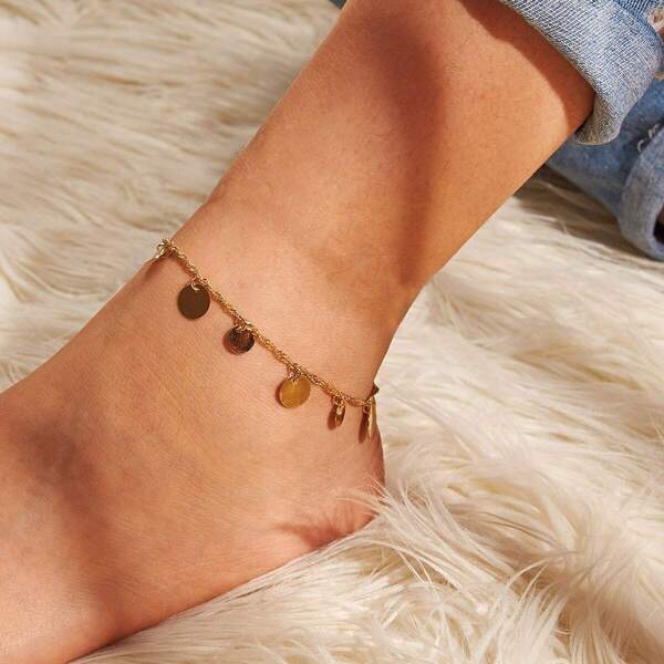 

Disc Charm Chain Anklet 1pc