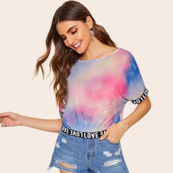 

Letter Tape Panel Tie Dye Tee