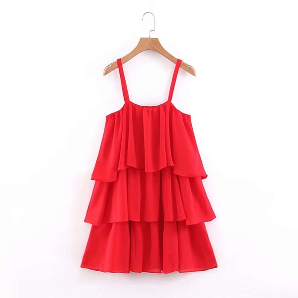 

Tiered Layered Ruffle Hem Cami Dress