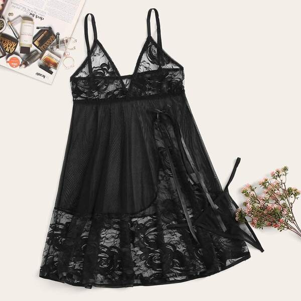 

Floral Lace Slips With Thong