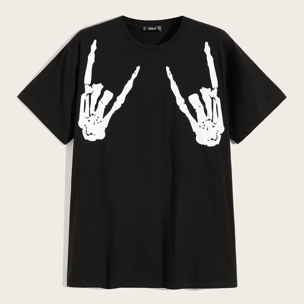 

Men Skull Hand Print Tee