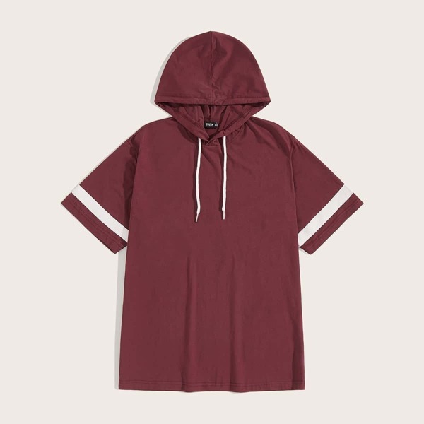 

Men Tape Panel Drawstring Hoodie