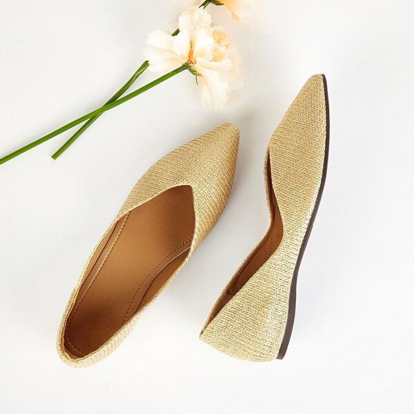 

Point Toe Woven Flat