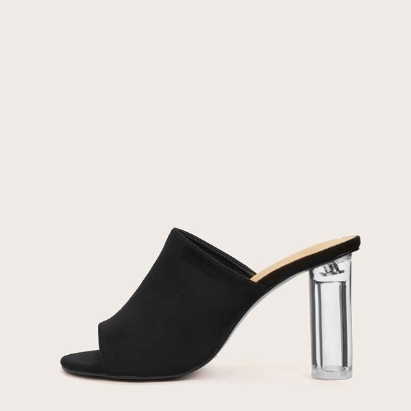 

Open Toe Transparent Chunky Heels