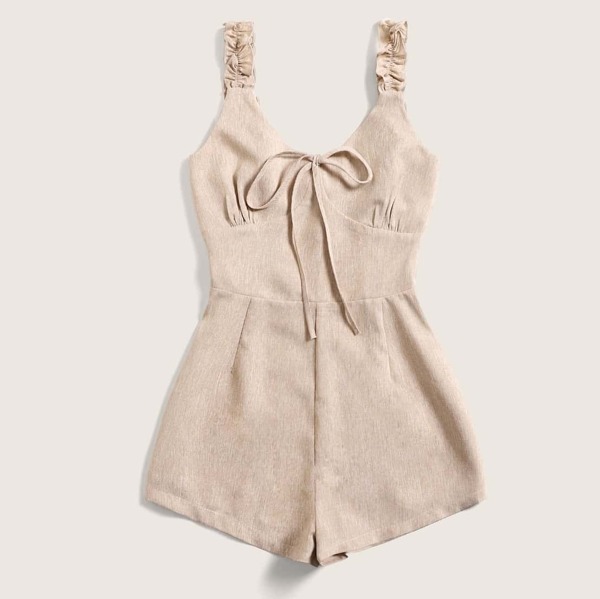 

Plus Lettuce Frill Shirred Romper