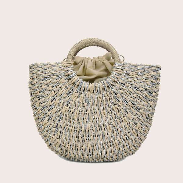 

Moon Shaped Woven Tote Bag