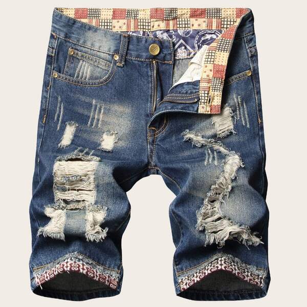 

Men Ripped Denim Shorts