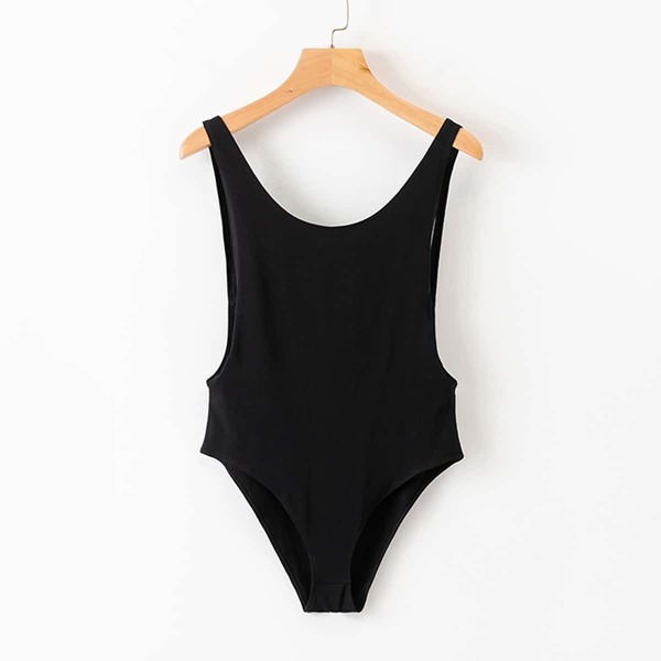 

Open Back Solid Bodysuit