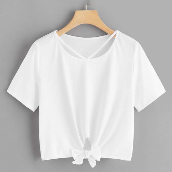 

Plus Knot Hem Solid Tee