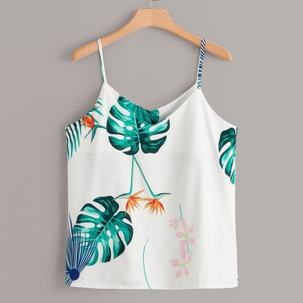 

Plus Tropical Print Cami Top