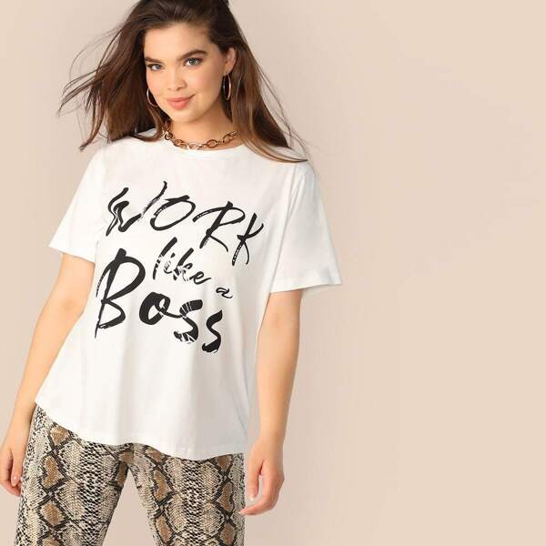 

Plus Slogan Print Tee