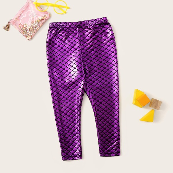 

Toddler Girls Fish Scale Metallic Leggings