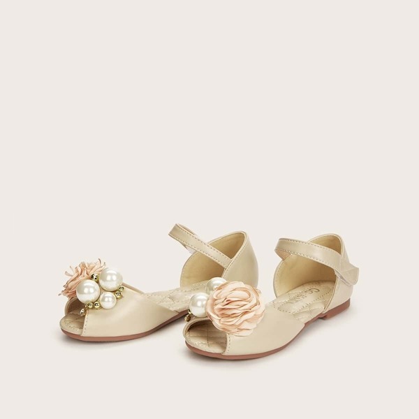

Toddler Girls Beaded Floral Decor Sandals, Beige