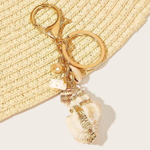 

Shell Shaped Pendant Keychain, Gold