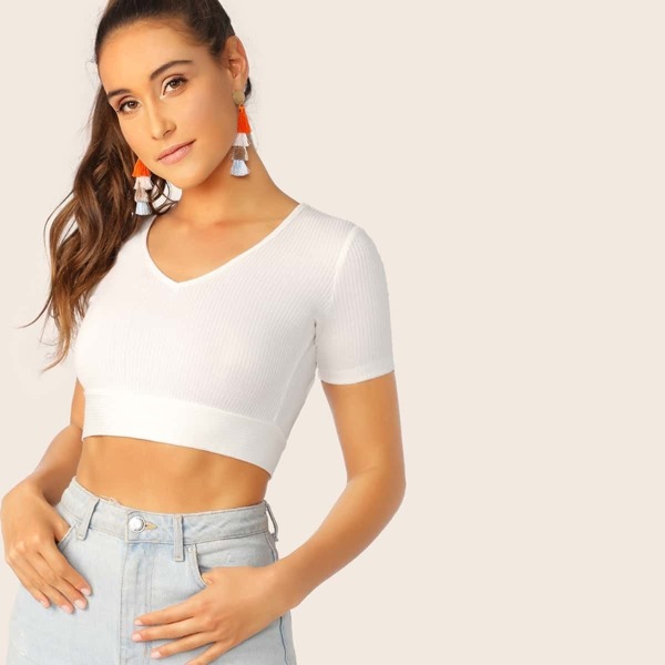 

Tied Open Back Wide Hem Crop Tee