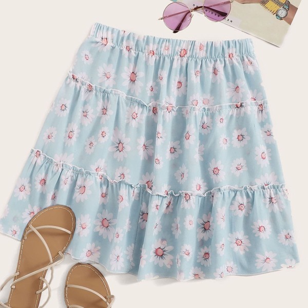 

Ditsy Floral Print Skirt