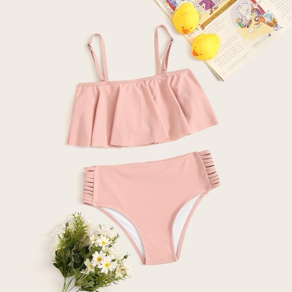 

Girls Flounce Top With Ladder Cut-out Panty Bikini Set