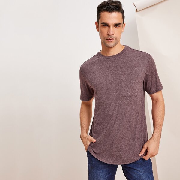 

Men Pocket Patched Heathered Knit Tee