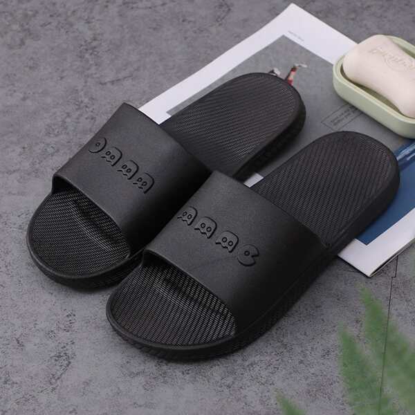 

Men Open Toe Wide Fit Sliders, Black