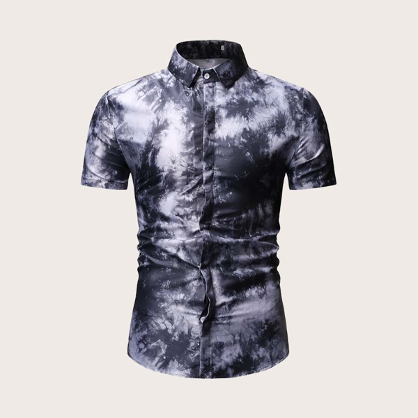 

Men Tie Dye Button Front Shirt