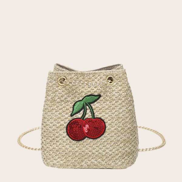 

Kids Fruit Patch Decor Bucket Bag, Khaki