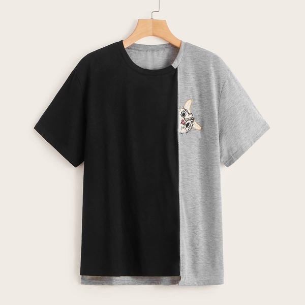 

Cut And Sew Cat Embroidered Tee