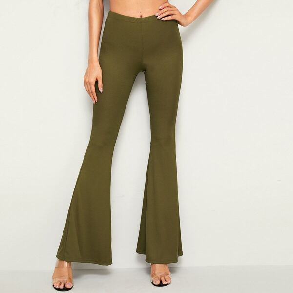 

Solid Flared Leg Pants