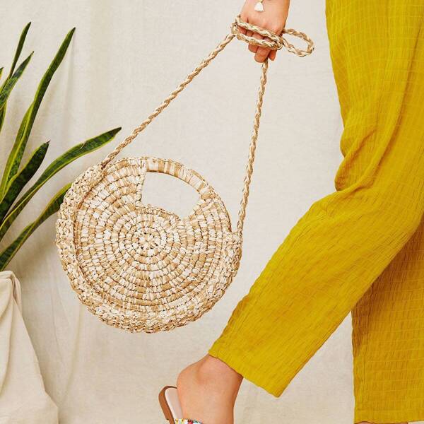 

Straw Braided Round Bag
