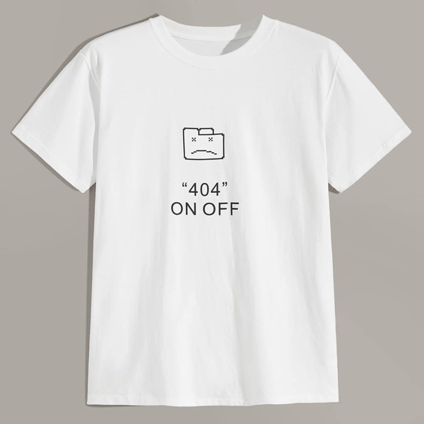 

Men Slogan Print Tee, White