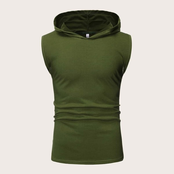 

Men Solid Hooded Tank Top
