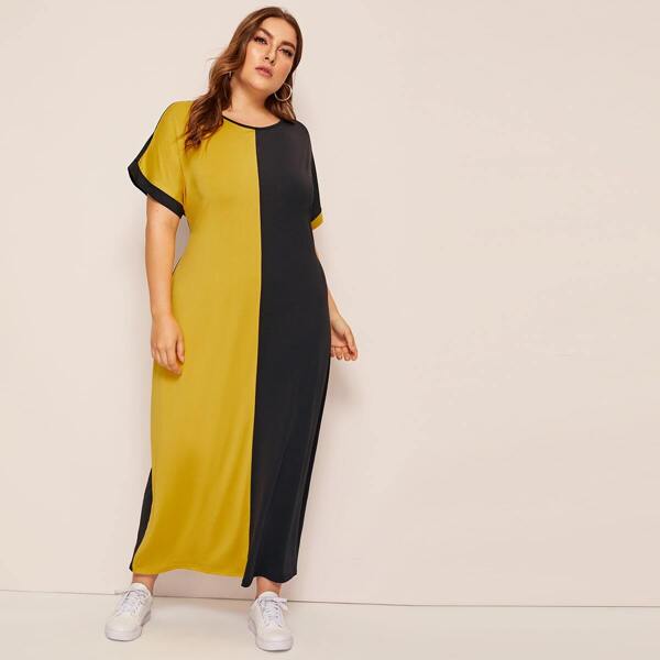 

Plus Two Tone Longline Dress