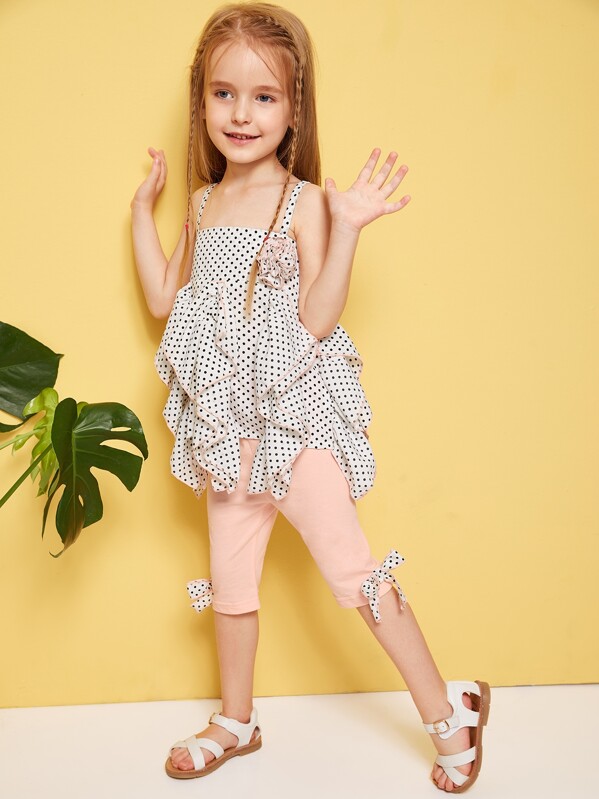 

Toddler Girls Polka-dot Ruffle Top & Bow Shorts Set, Multicolor, Sofia B