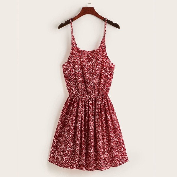 

Tie Back Ditsy Floral Cami Sundress, Burgundy