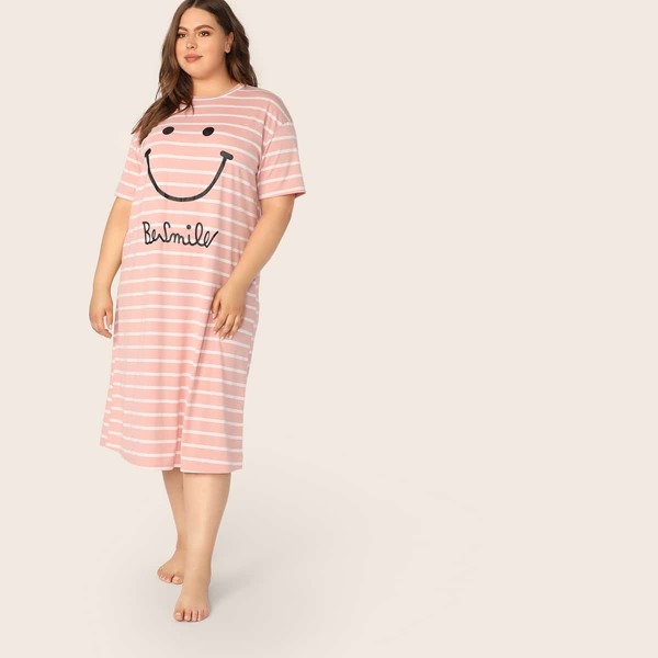 

Plus Mixed Print Drop Shoulder Nightdress
