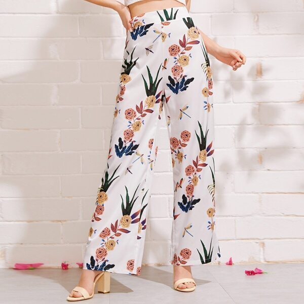 

Floral Print Wide Leg Pants