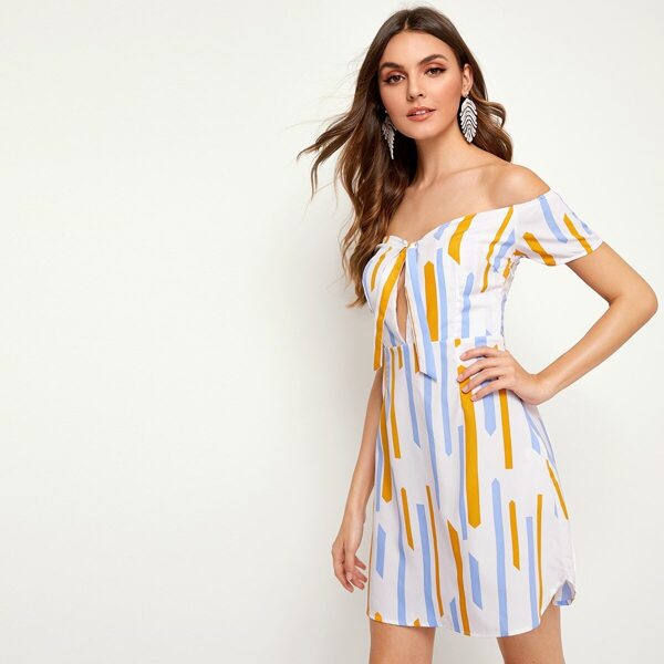 

Tie Front Off The Shoulder Dress