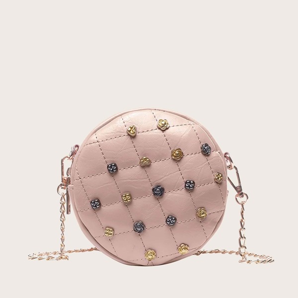 

Kids Studded Decor Chain Bag, Pink