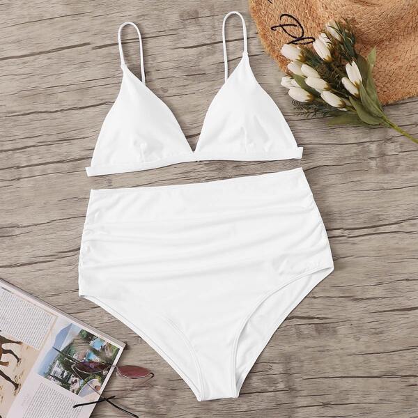 

Plus Triangle Top With High Waist Bikini