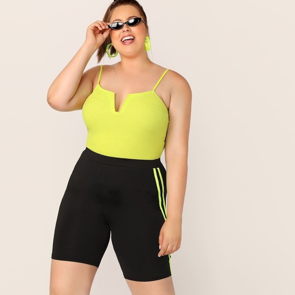 

Plus Neon Yellow V-cut Cami Top